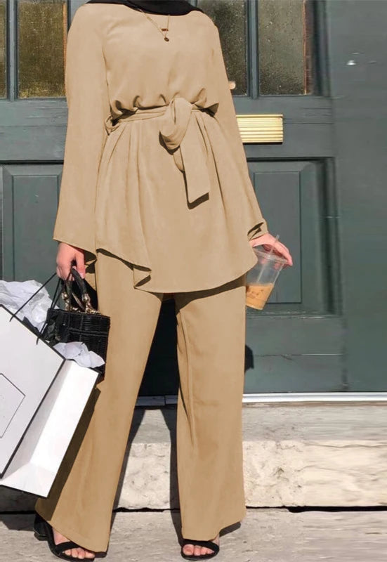 two-piece top and pants set