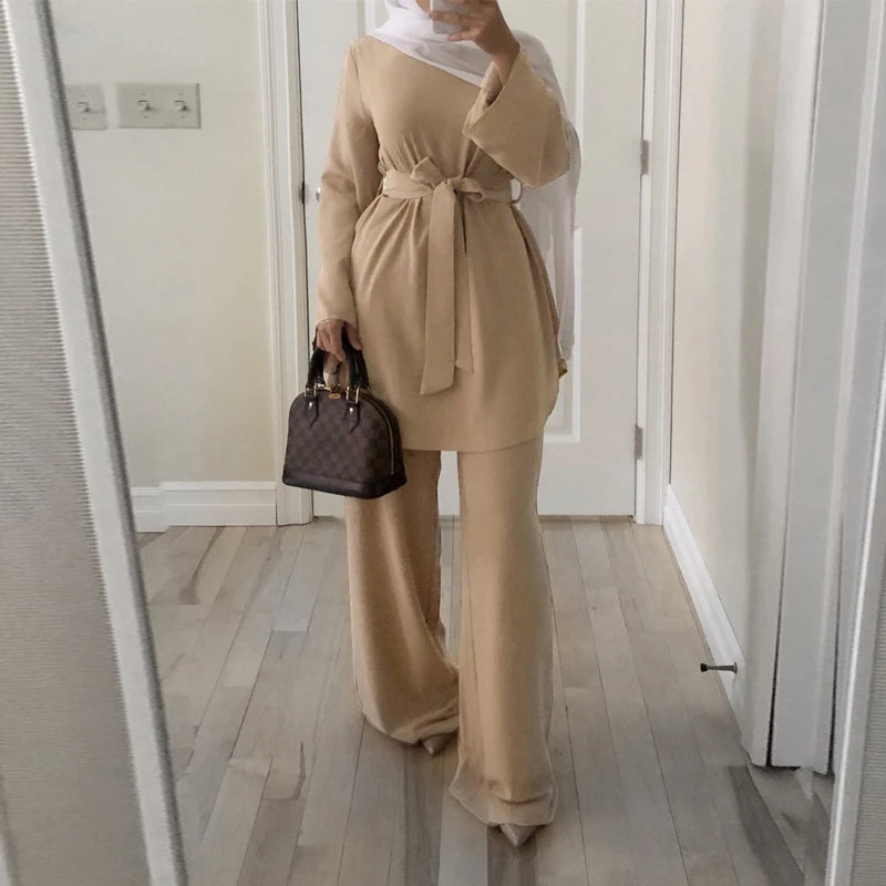 two-piece top and pants set