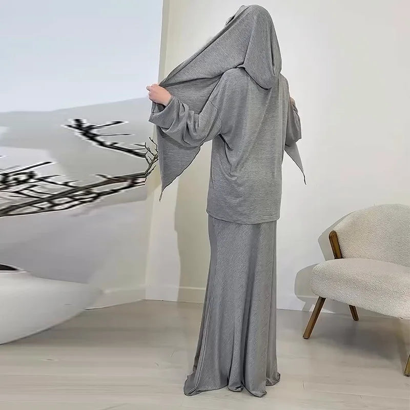 3pcs comes with skirt shirt and hijab, newest fashion