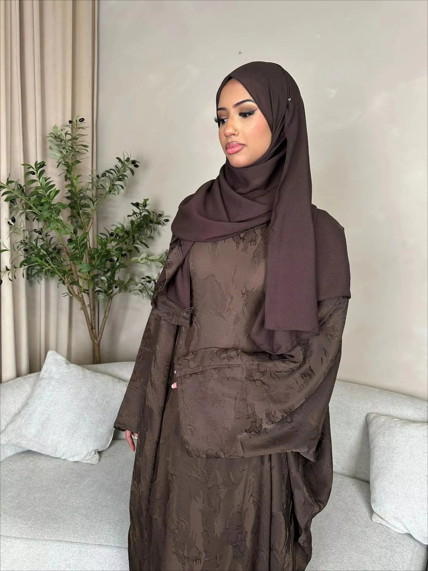 Butterfly abaya modest dress